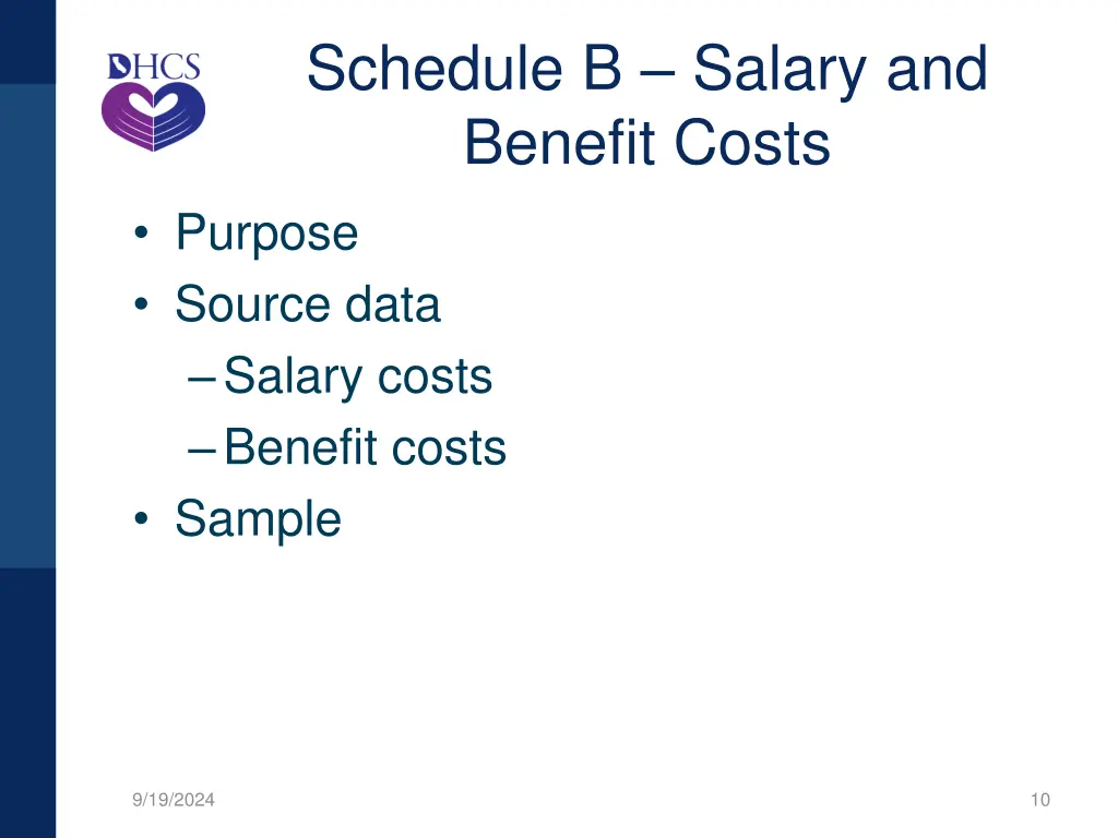 schedule b salary and benefit costs