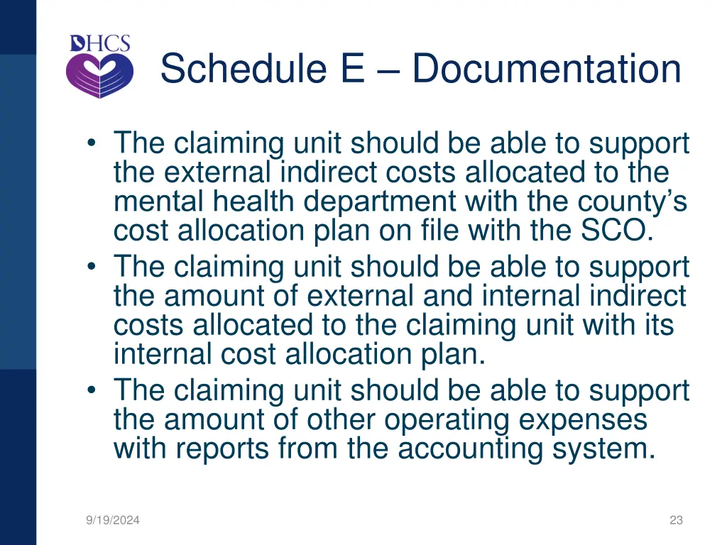 schedule e documentation