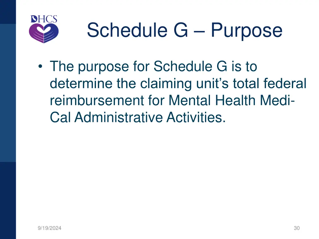 schedule g purpose