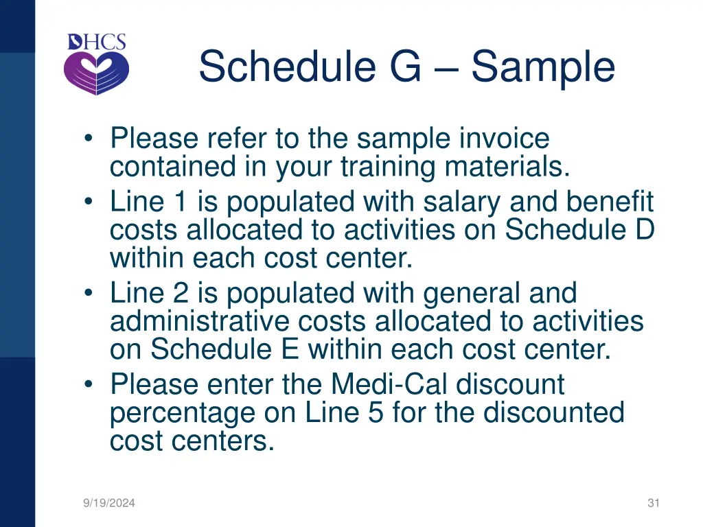 schedule g sample