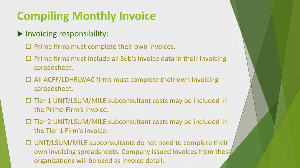 compiling monthly invoice 1