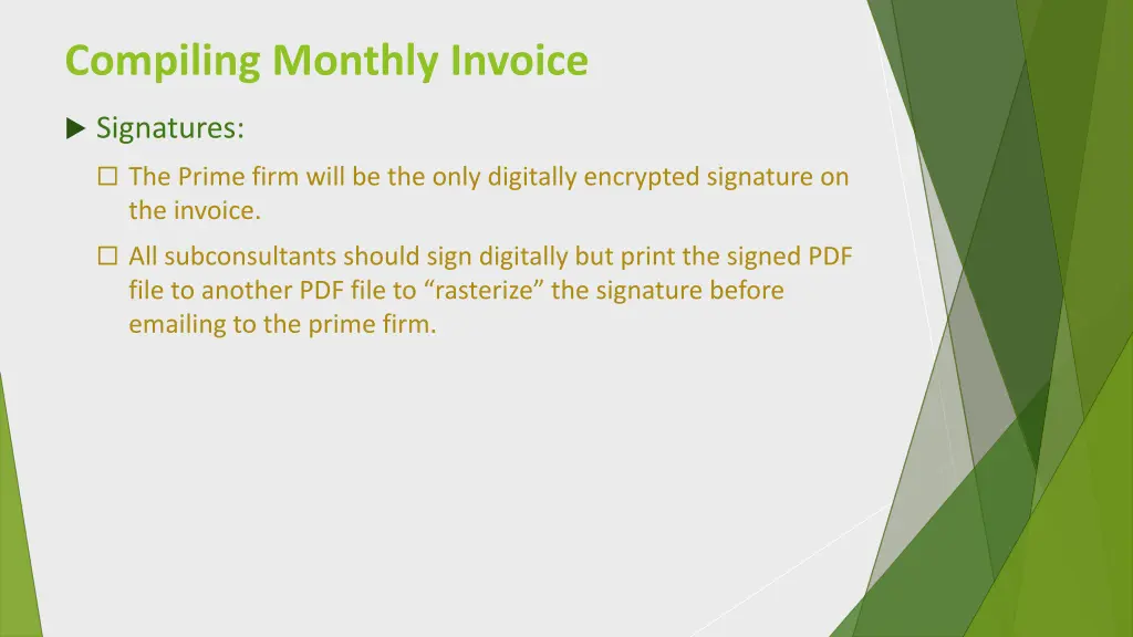 compiling monthly invoice