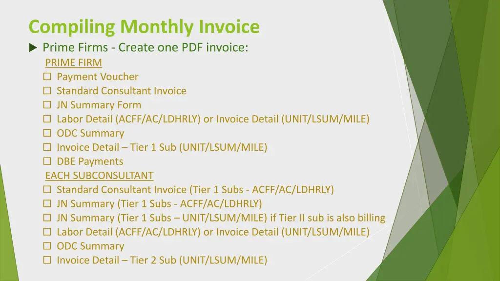 compiling monthly invoice prime firms create