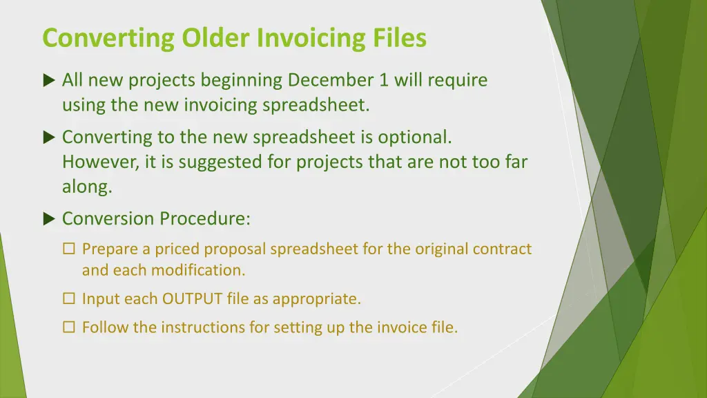 converting older invoicing files