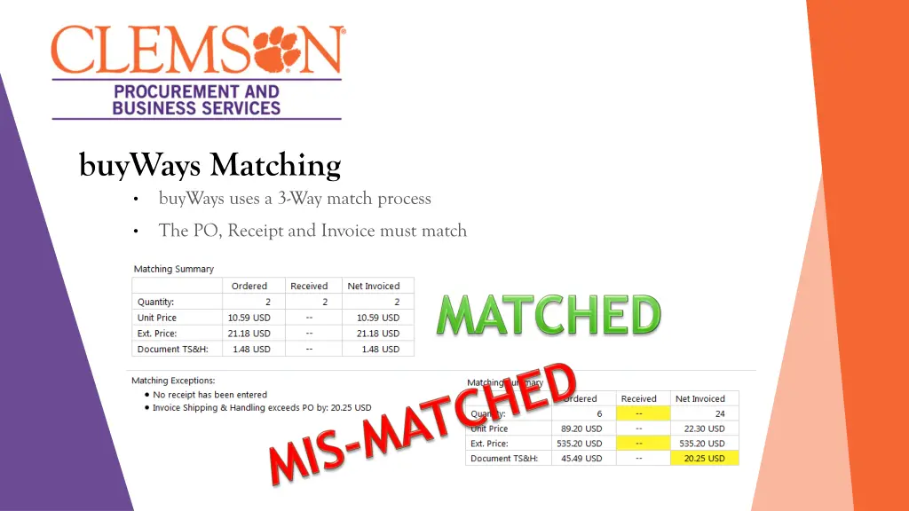 buyways matching buyways uses a 3 way match