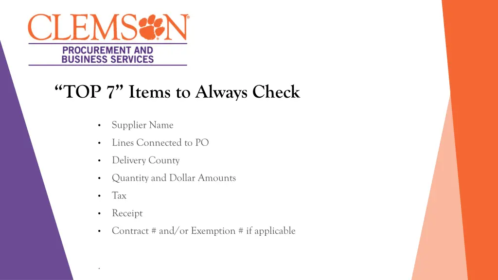 top 7 items to always check