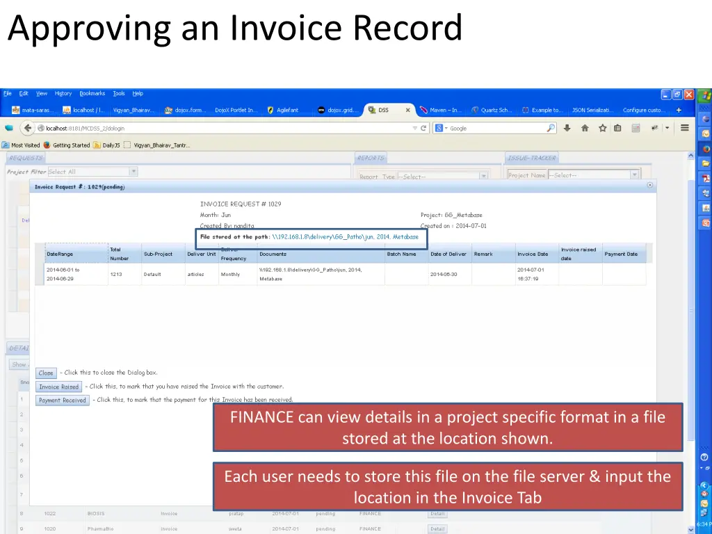 approving an invoice record 2