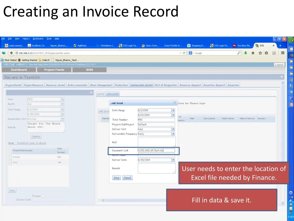 creating an invoice record 1