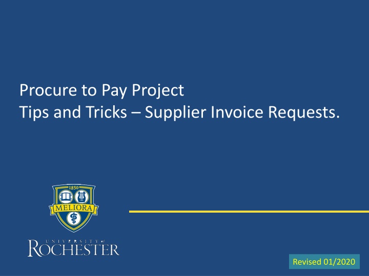 procure to pay project tips and tricks supplier