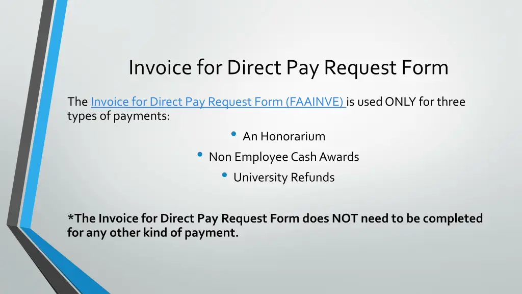 invoice for direct pay request form