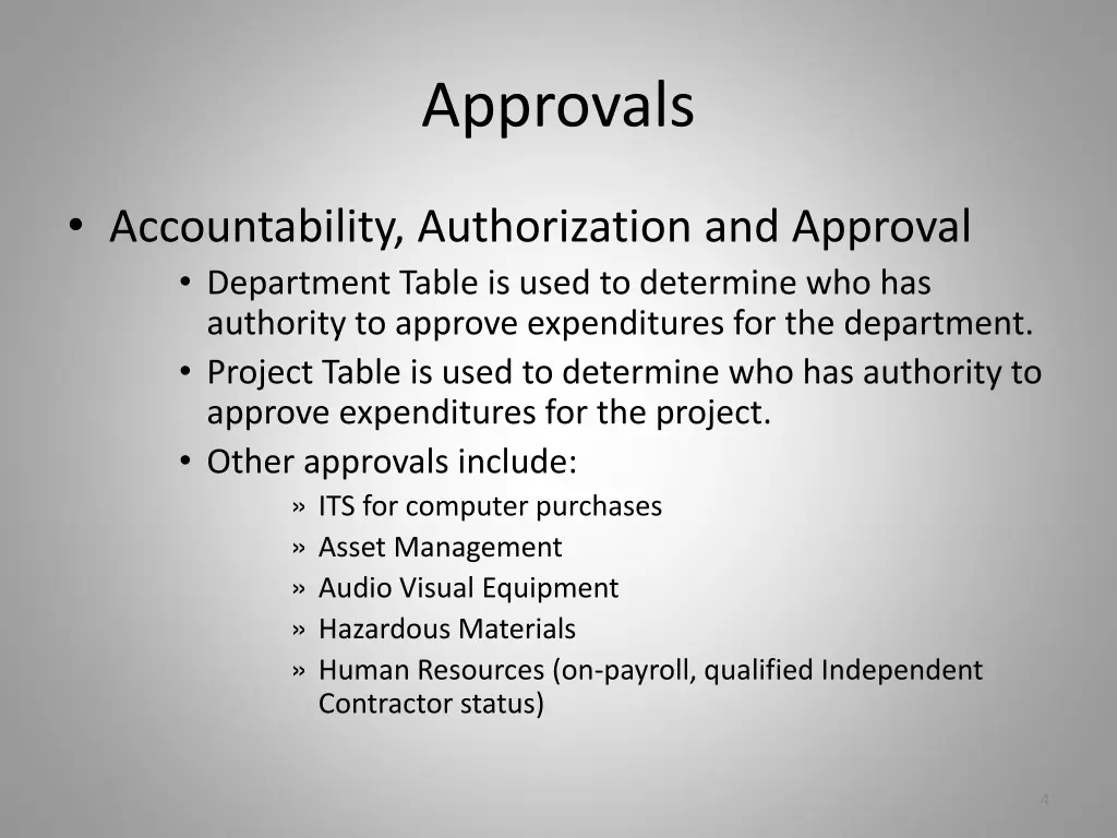 approvals