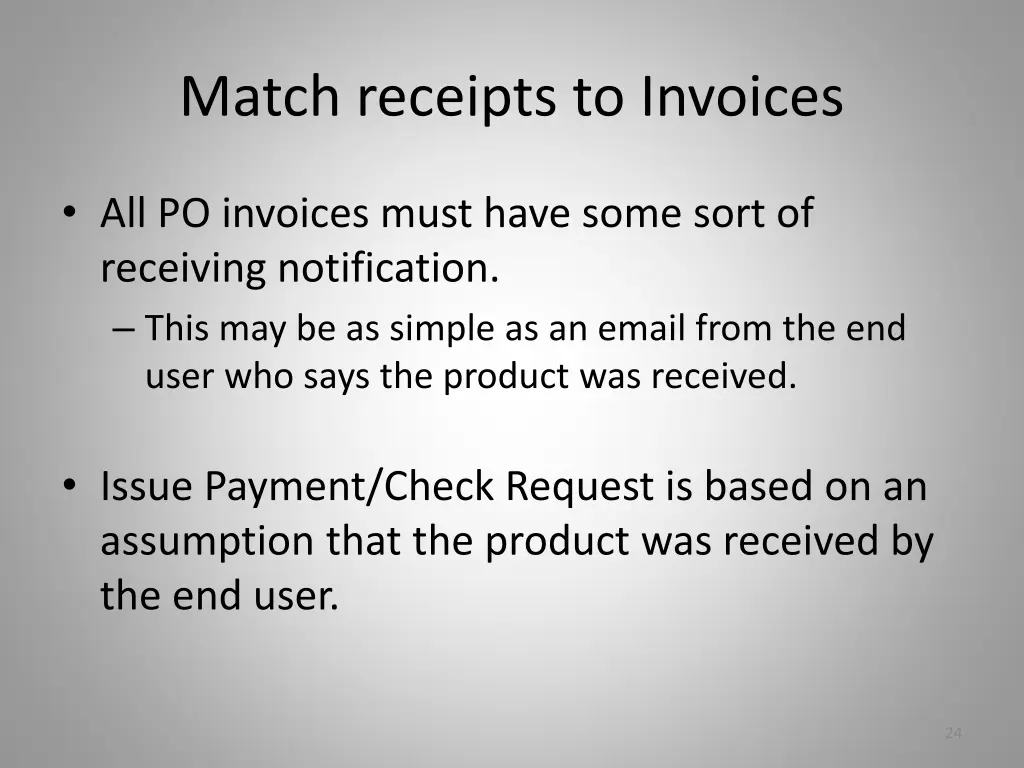 match receipts to invoices