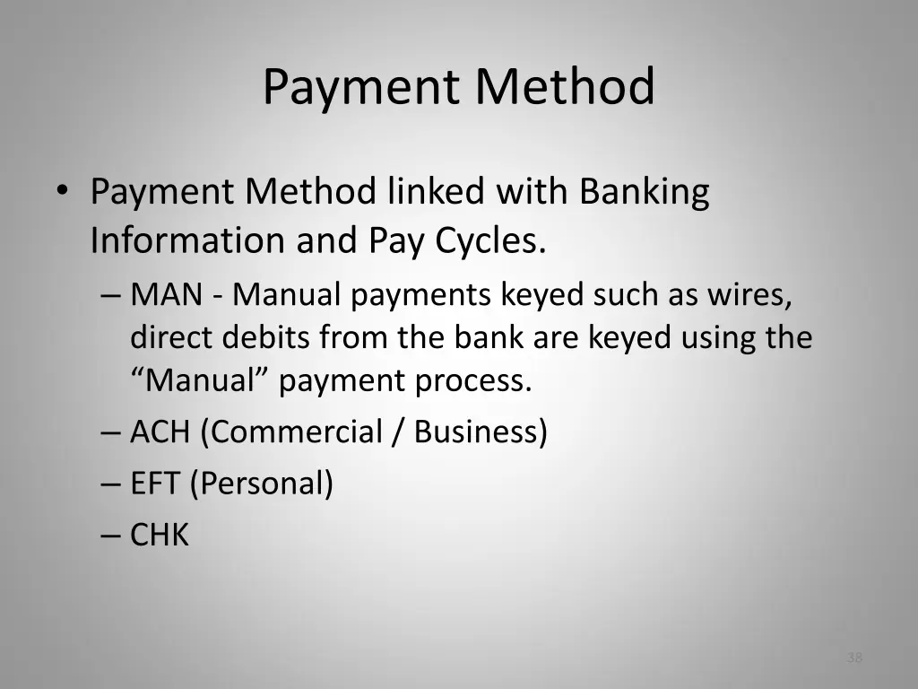 payment method