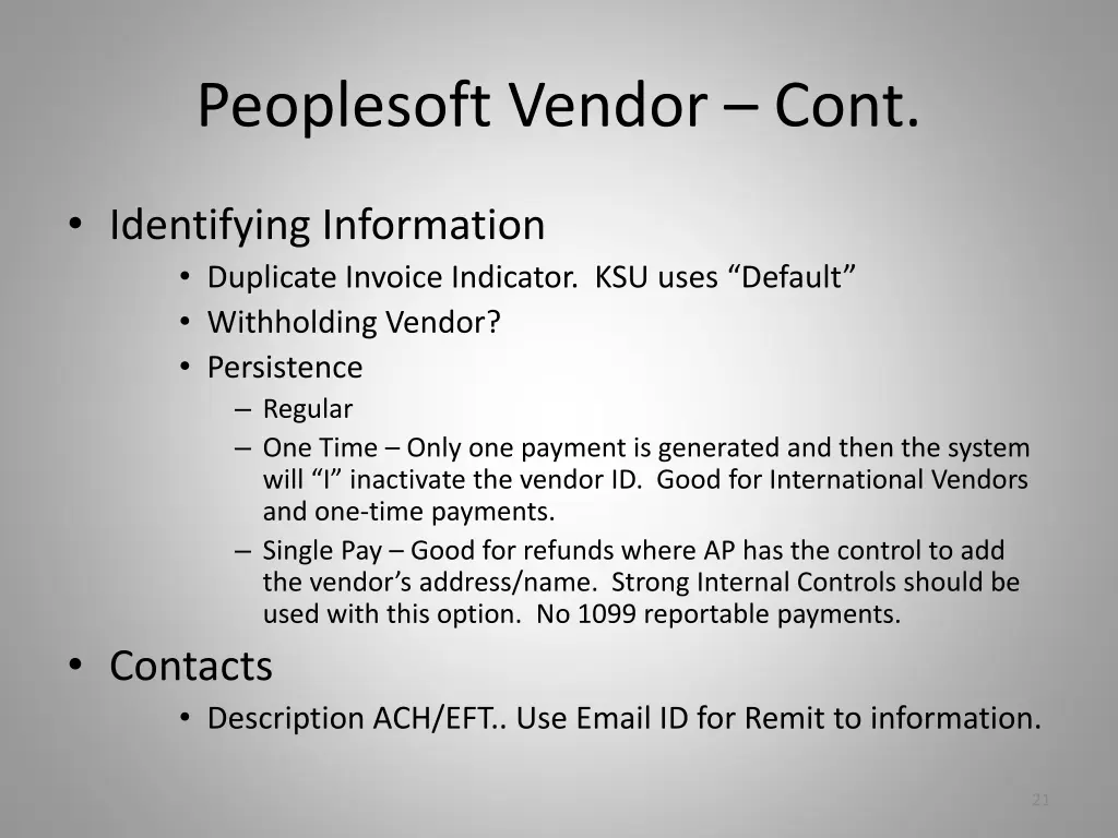 peoplesoft vendor cont