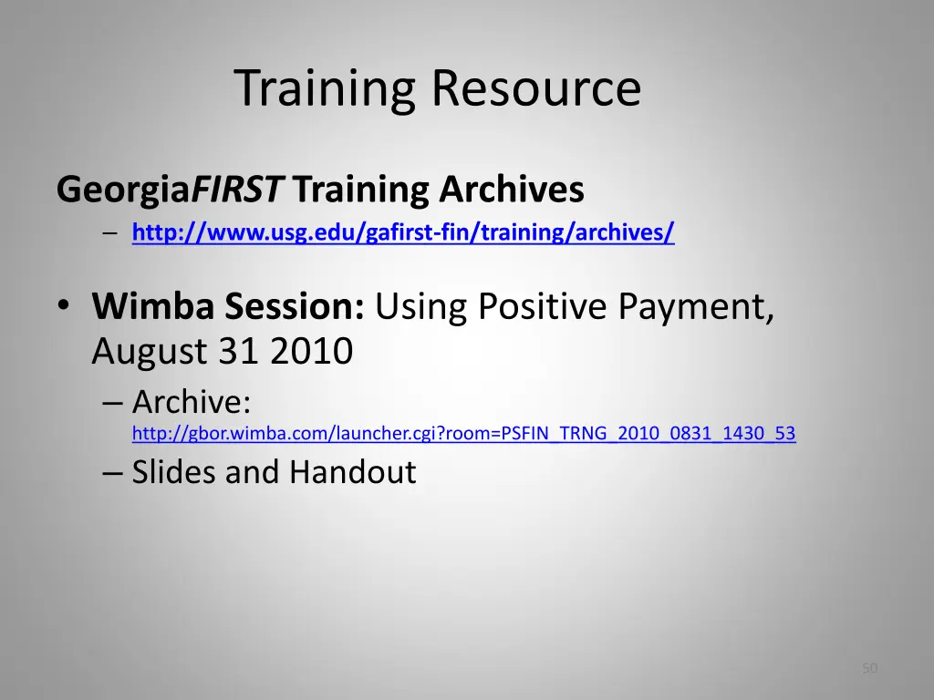 training resource 1