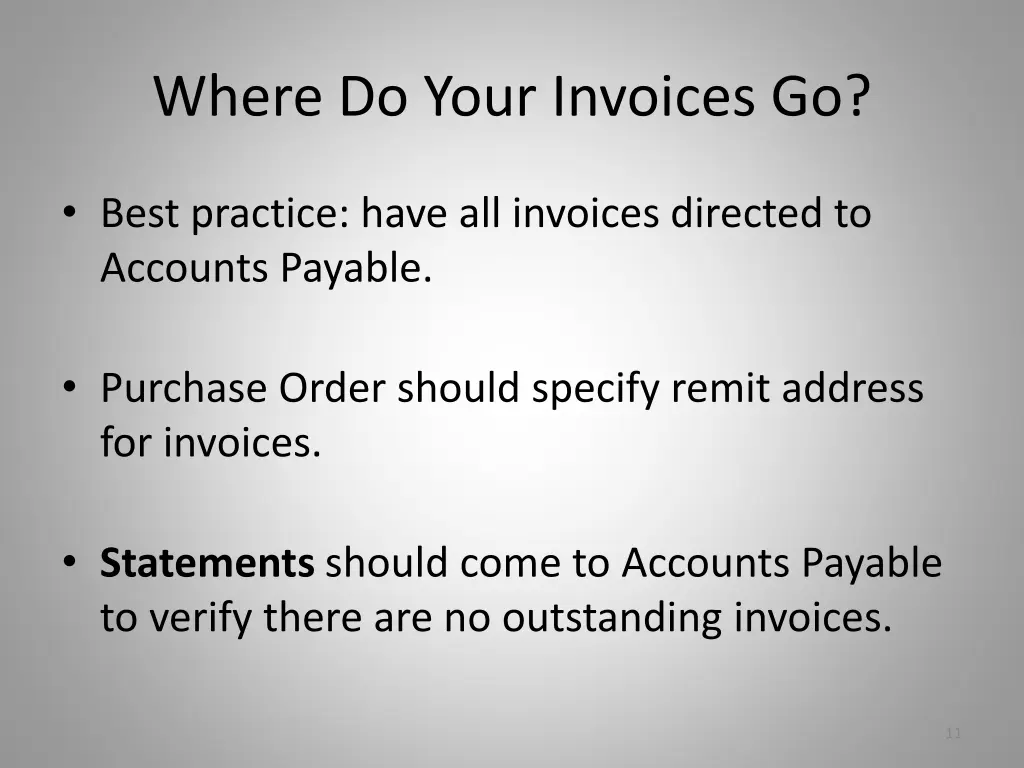 where do your invoices go