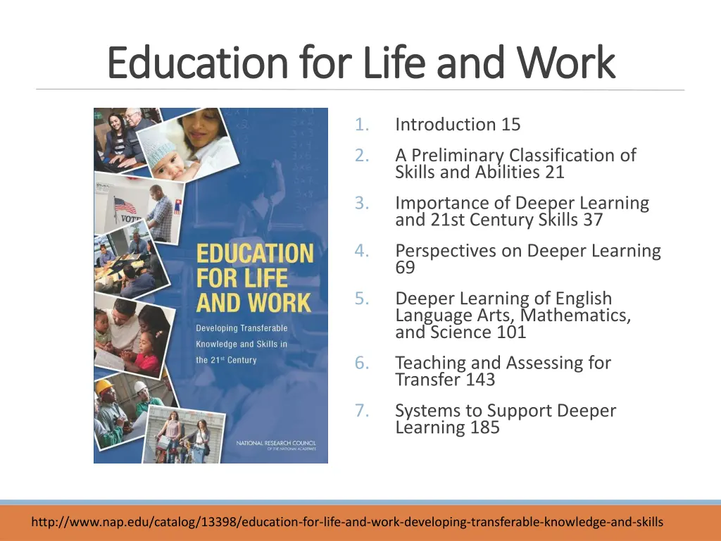 education for life and work education for life