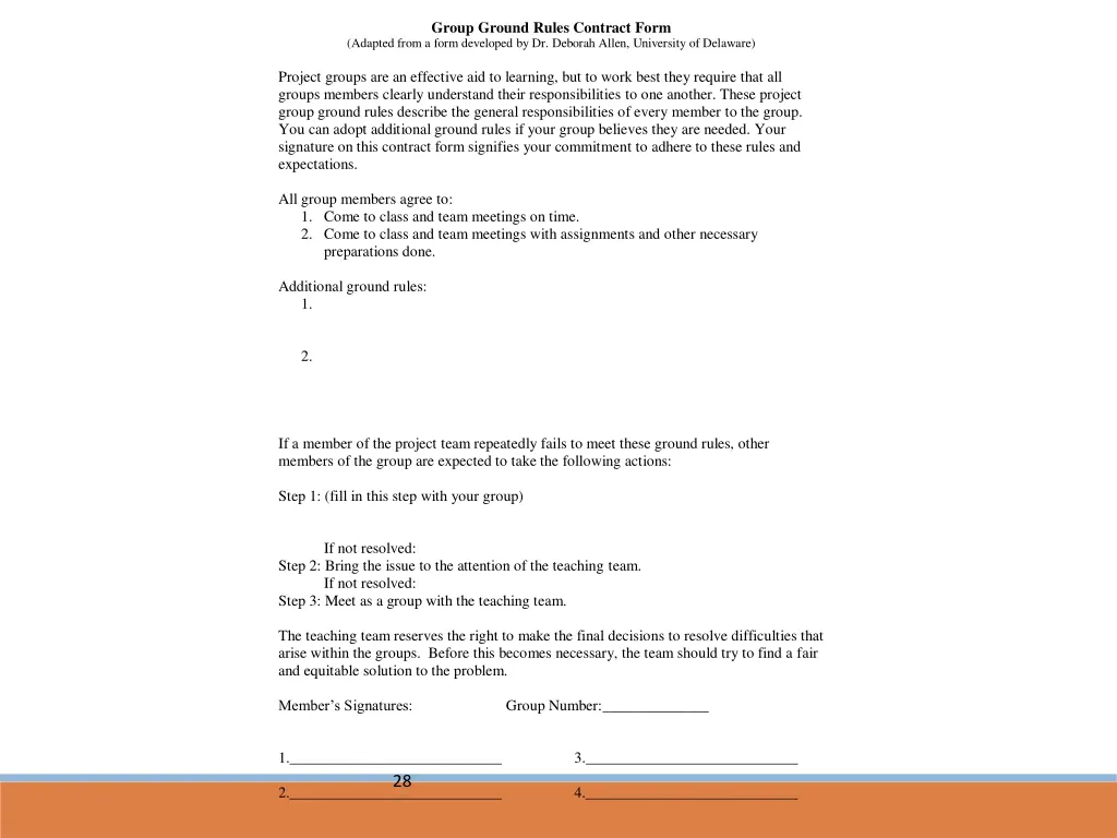 group ground rules contract form adapted from