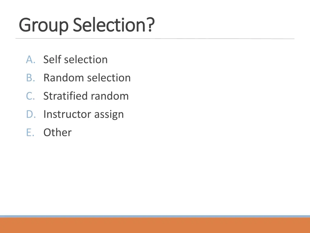 group selection group selection