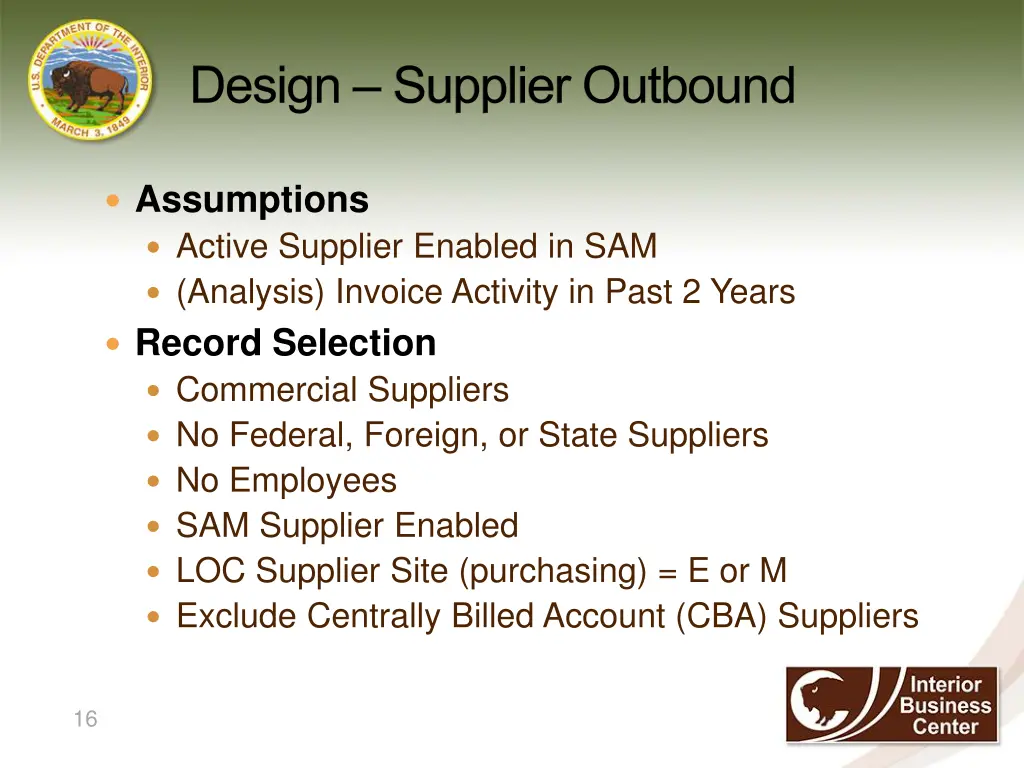 design supplier outbound