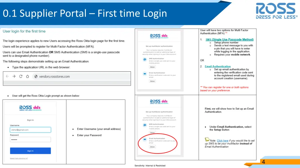 0 1 supplier portal first time login