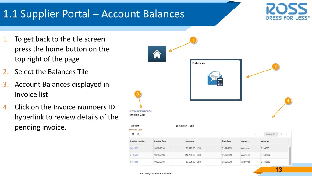 1 1 supplier portal account balances