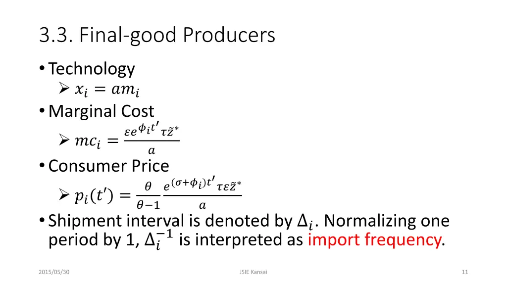 3 3 final good producers technology marginal cost