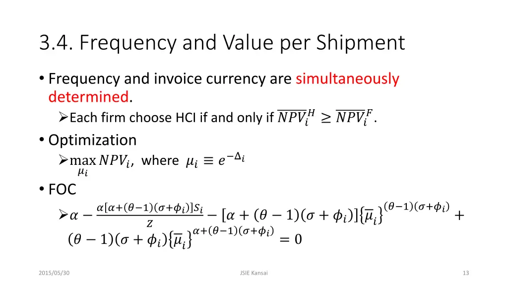 3 4 frequency and value per shipment