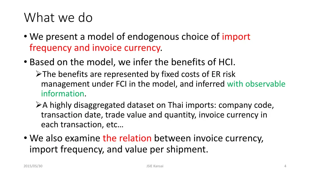 what we do we present a model of endogenous