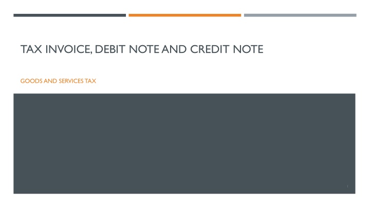 tax invoice debit note and credit note