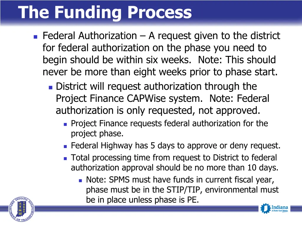 the funding process