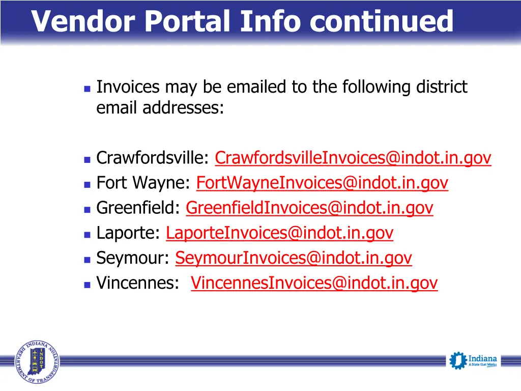 vendor portal info continued 1