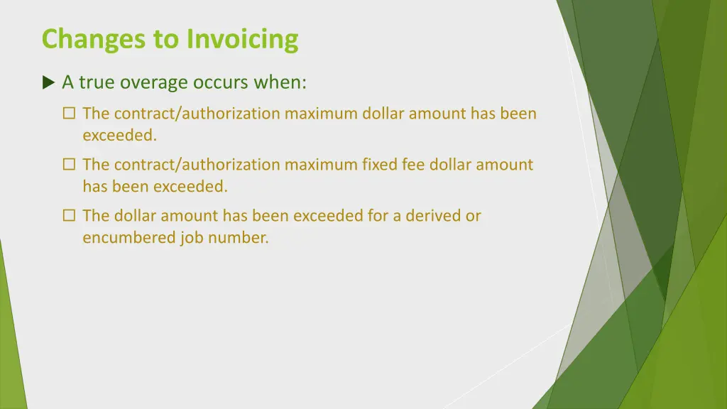 changes to invoicing 1