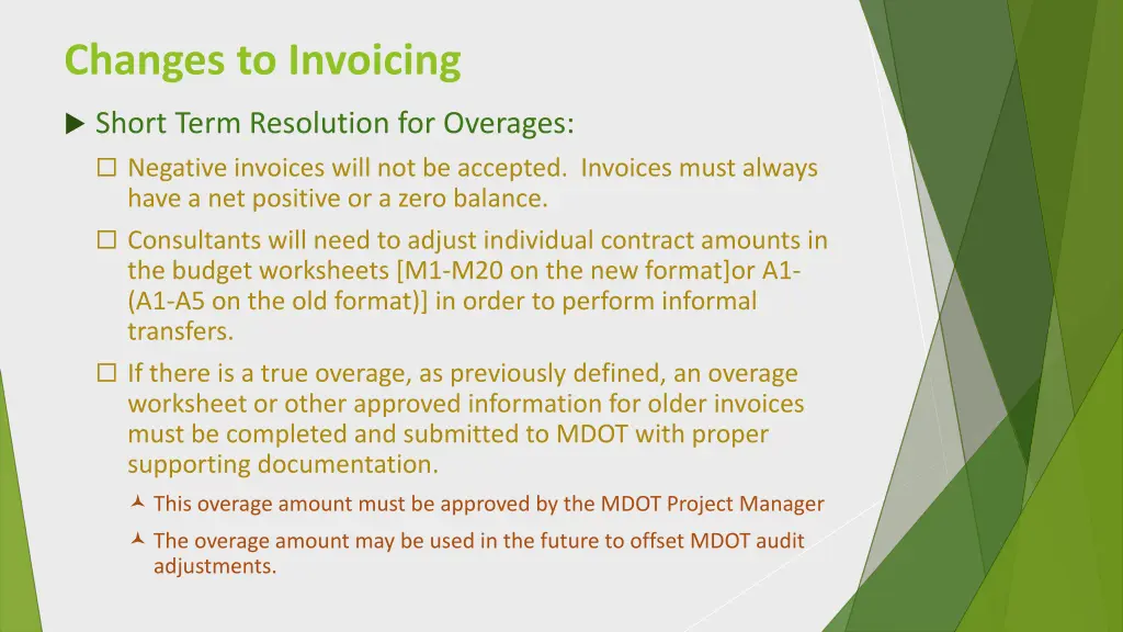 changes to invoicing 2