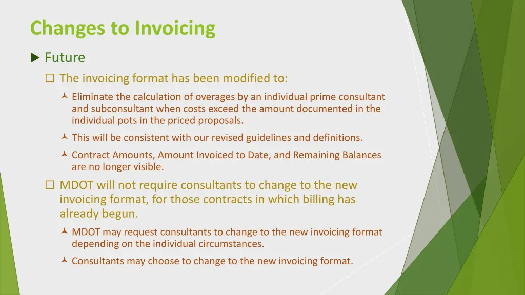 changes to invoicing 3