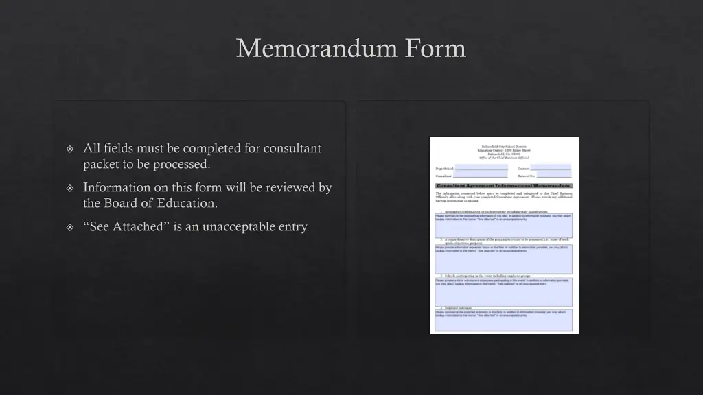 memorandum form