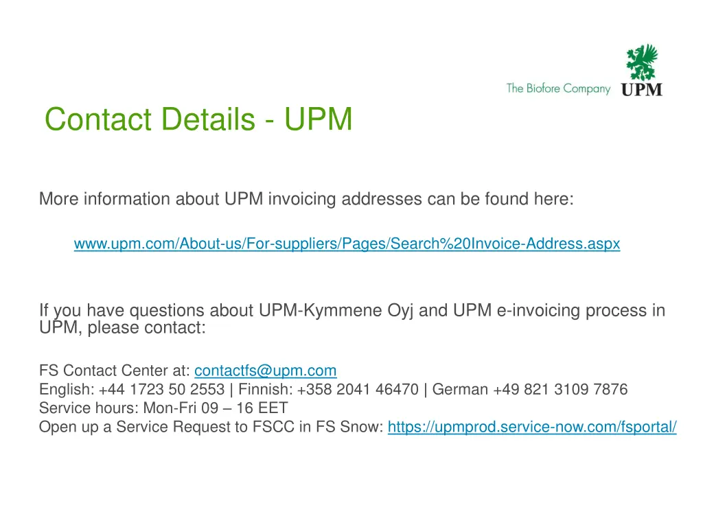 contact details upm