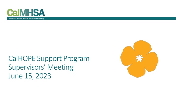 calhope support program supervisors meeting june