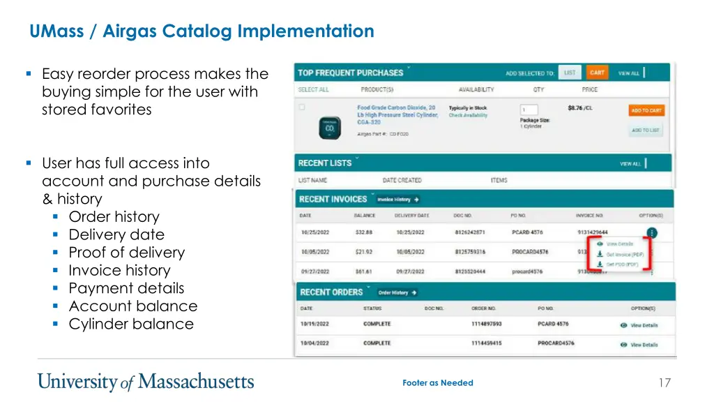 umass airgas catalog implementation 2