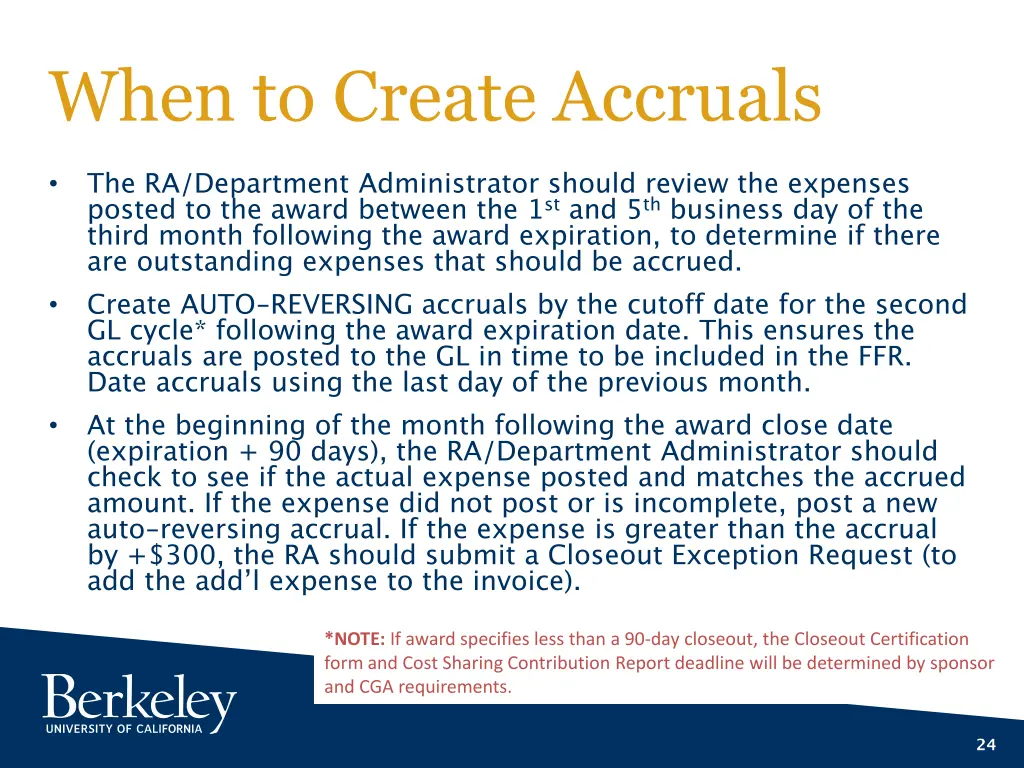 when to create accruals