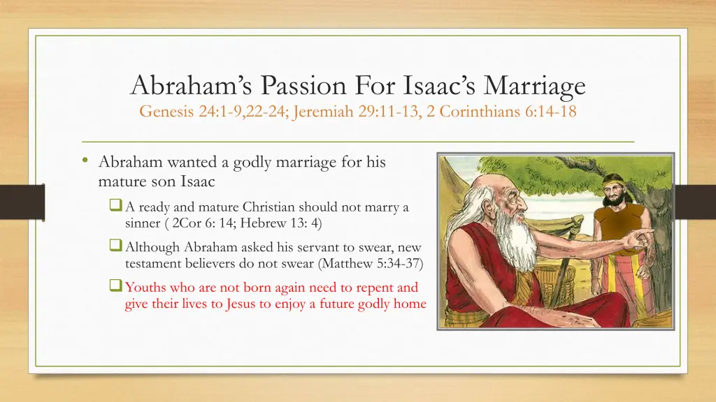 abraham s passion for isaac s marriage genesis 1