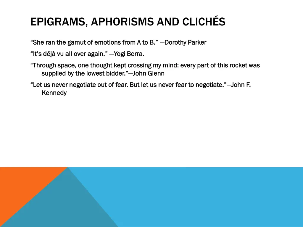 epigrams aphorisms and clich s