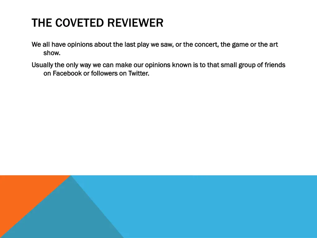 the coveted reviewer