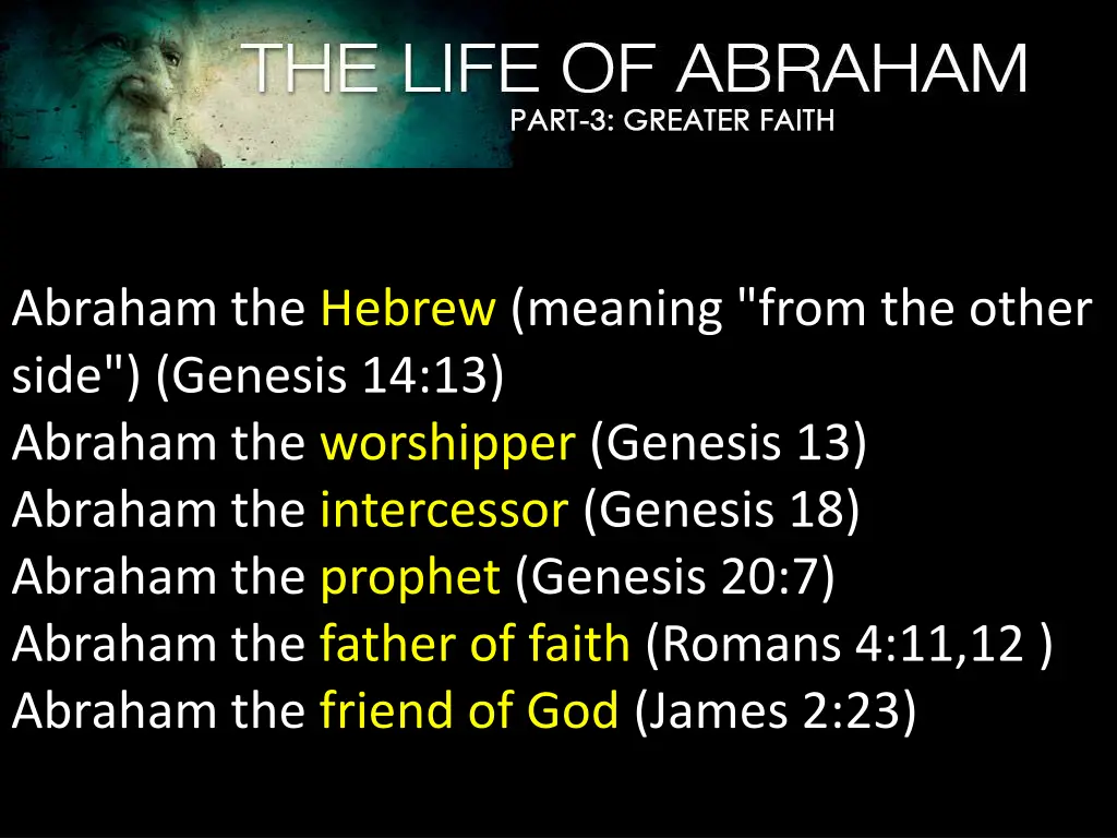 abraham the hebrew meaning from the other side