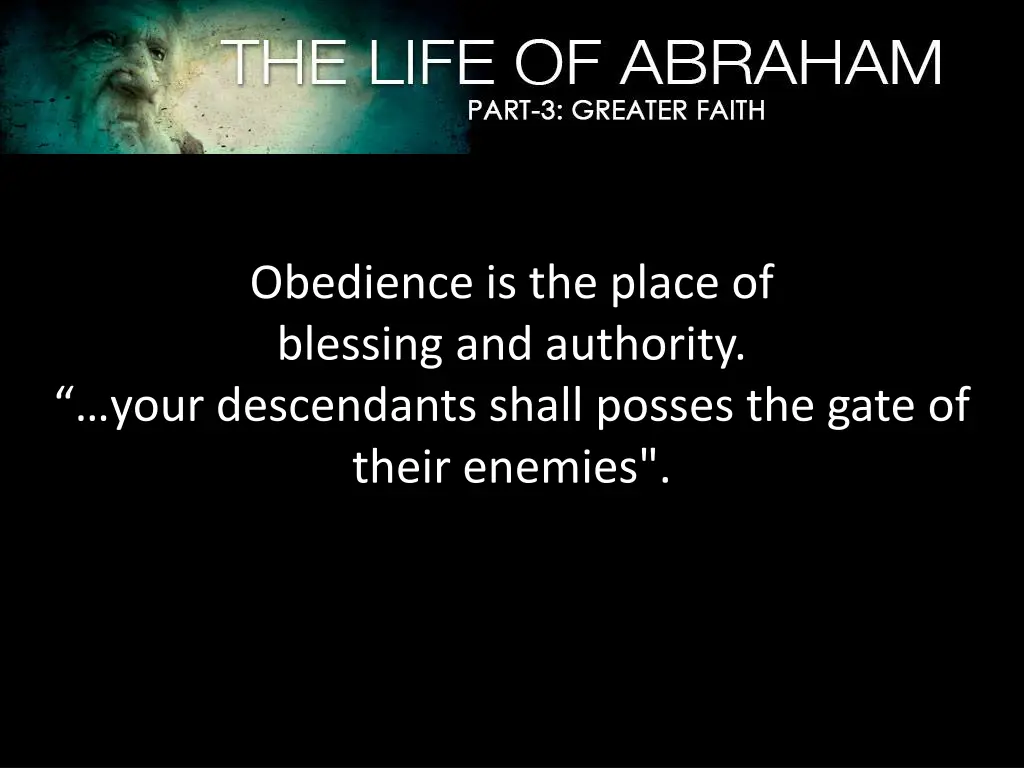 obedience is the place of blessing and authority