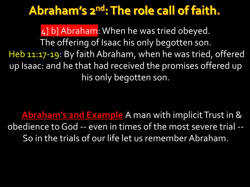 abraham s 2 nd the role call of faith