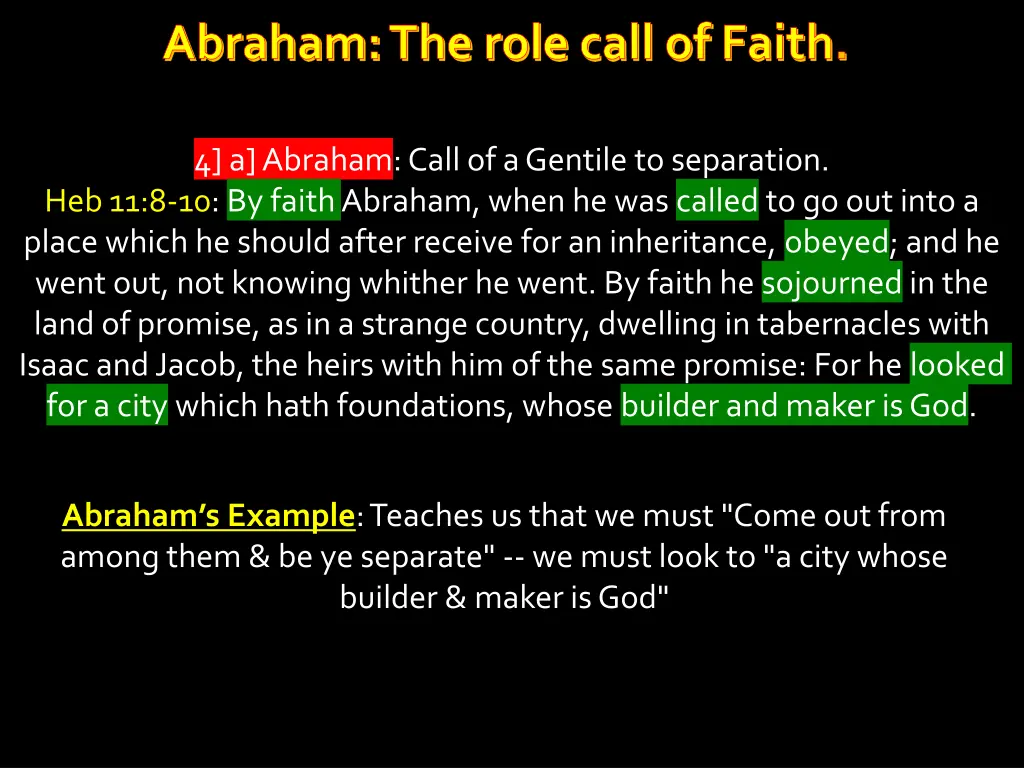 abraham the role call of faith