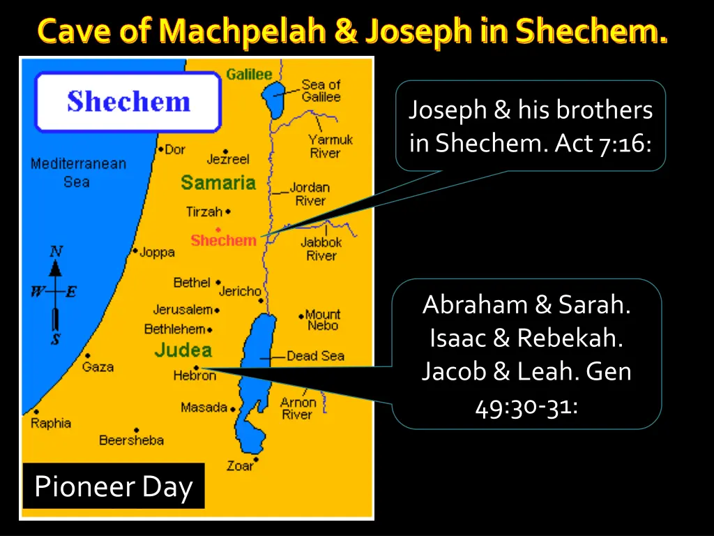 cave of machpelah joseph in shechem