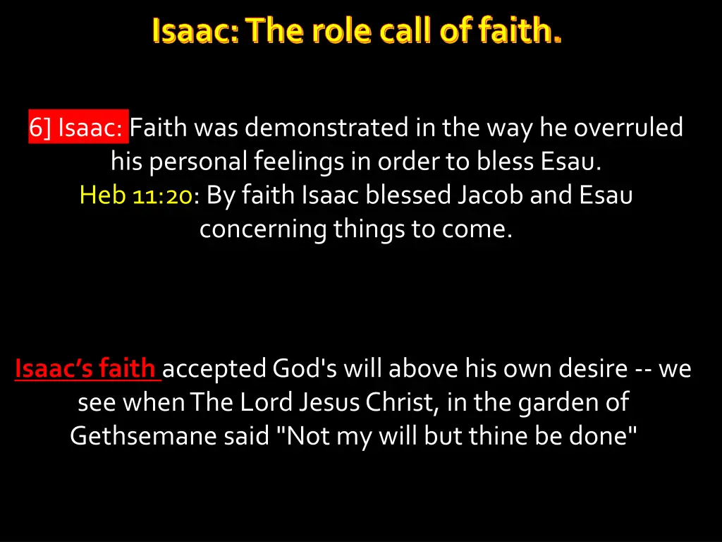 isaac the role call of faith