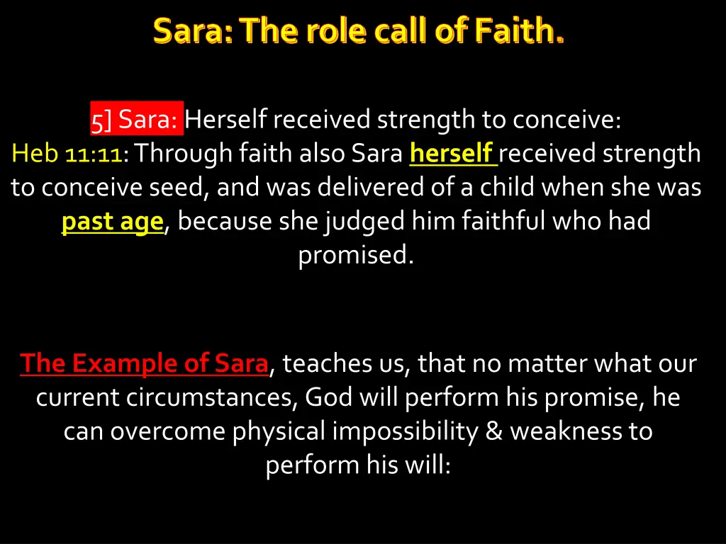 sara the role call of faith